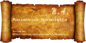 Maximovics Antonietta névjegykártya